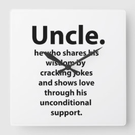 Onkel Best Onkel je Quote Typografie Onkel Quadratische Wanduhr