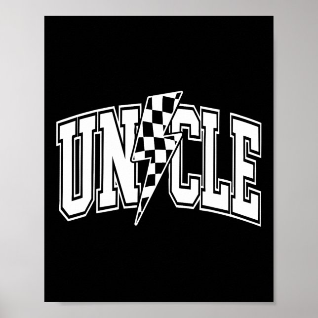 Onkel Blitz Checkered Varsity Dad Onkel F Poster (Vorne)