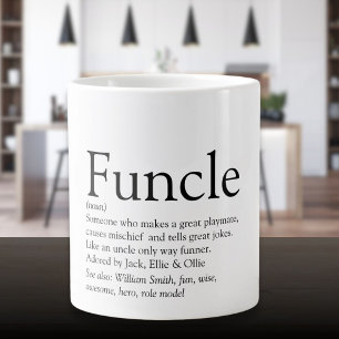 Onkel Cool Fun Onkel Modern Schwarz-Weiß Jumbo-Tasse