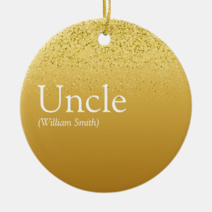 Onkel Cooler Fun-Spruch Modern Gold Glitter Glam Keramik Ornament
