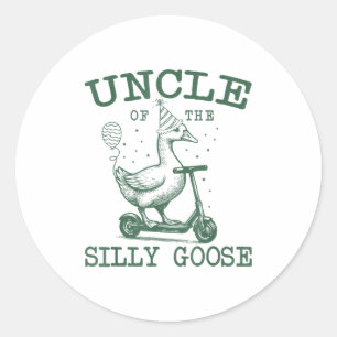 Onkel der dummen Gans erster Geburtstag Familie Ma Runder Aufkleber