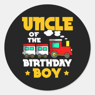 Onkel der Geburtstagsbahn Boy Railway Bday Celeb Runder Aufkleber
