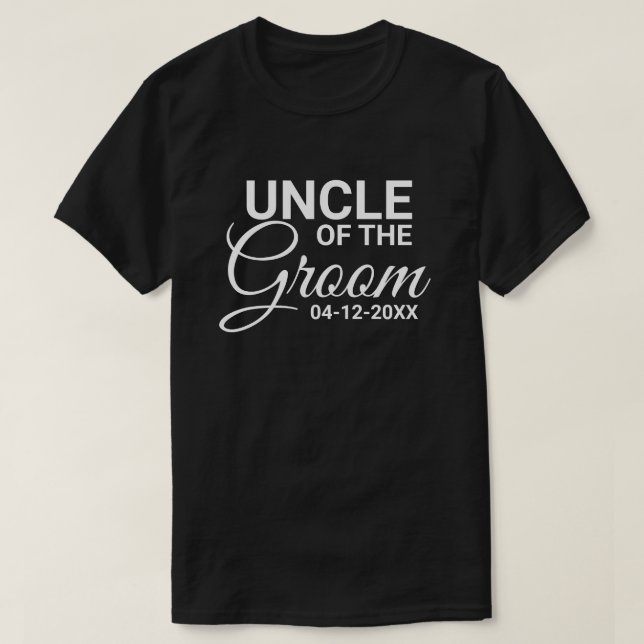 Onkel der Groom Wedding Party Matching Family T-Shirt (Design vorne)
