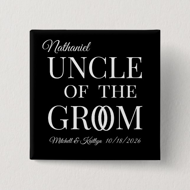 Onkel der Groomhochzeit Button (Vorderseite)