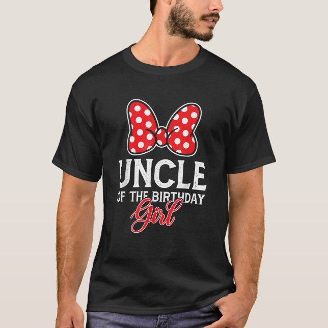 Onkel der Niedlichen Rosa-Bow-Familie des Geburtst T-Shirt (Vorderseite)