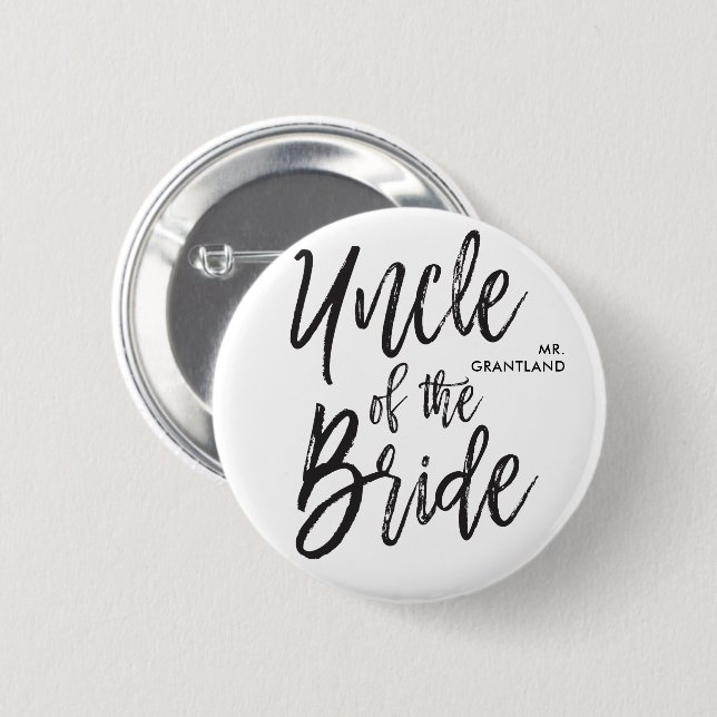 Onkel der Skript-Hochzeit der Braut-| Button (Vorne & Hinten)