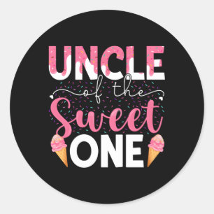 Onkel der Sweet One Ice Cream Family Py Runder Aufkleber