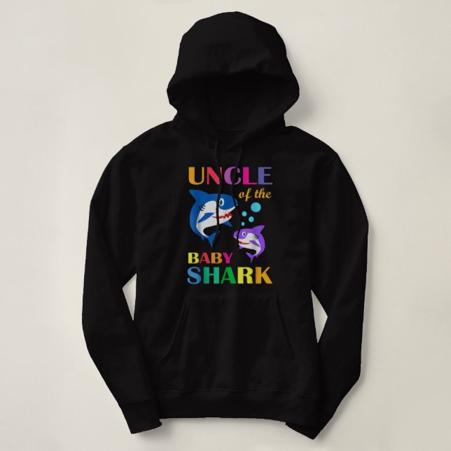 Onkel des Baby Birthday Shark Oncle Shark Chris Hoodie (Design vorne)