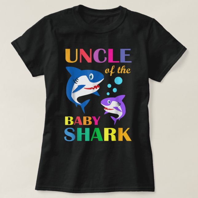 Onkel des Baby Birthday Shark Oncle Shark Chris T-Shirt (Design vorne)