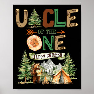 Onkel des einen glücklichen Campers 1. Geburtstag Poster