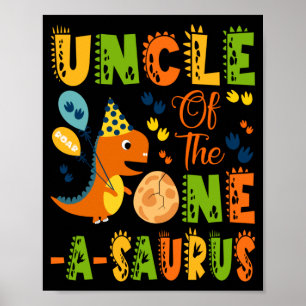 Onkel des One-A-Saurus zum 1. Geburtstag Dinosauri Poster