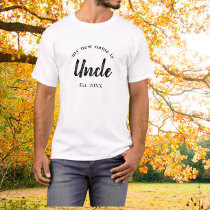 Onkel Est Jahr Schwarz Neue Familienankündigung T-Shirt