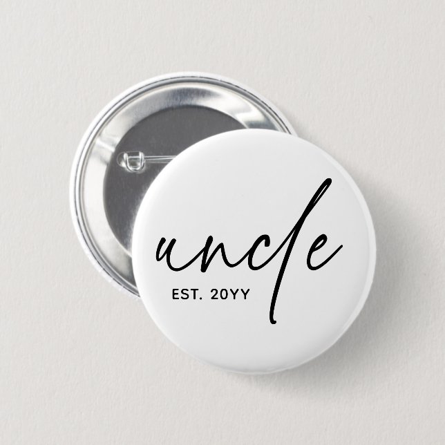 Onkel Establishment Elegant Typografy New Oncle Button (Vorne & Hinten)
