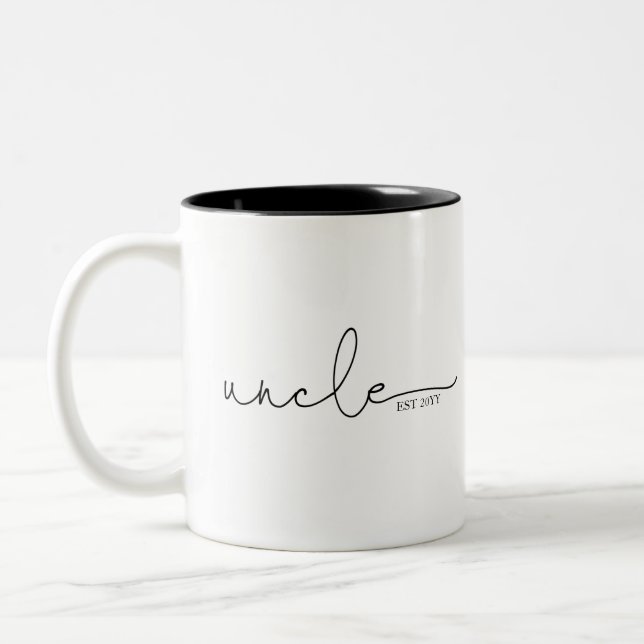 Onkel etabliert | Onkel Geschenk Zwei-Tonen-Kaffee Zweifarbige Tasse (Links)