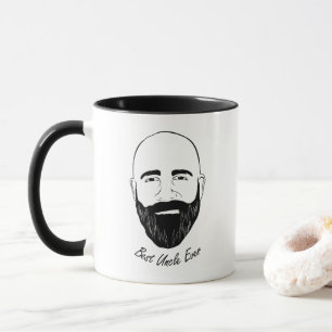 Onkel Face Sketch - Onkel Quote: Bester Onkel Ever Tasse