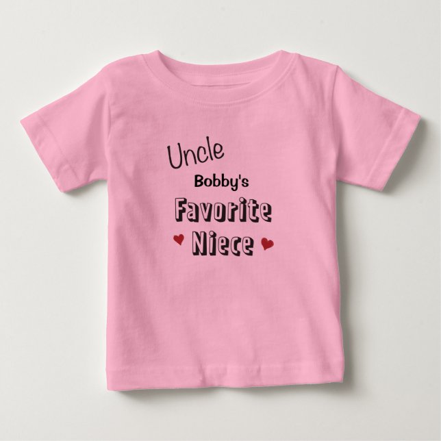 Onkel Favorite Niece Baby T-Shirt personalisiert (Vorderseite)