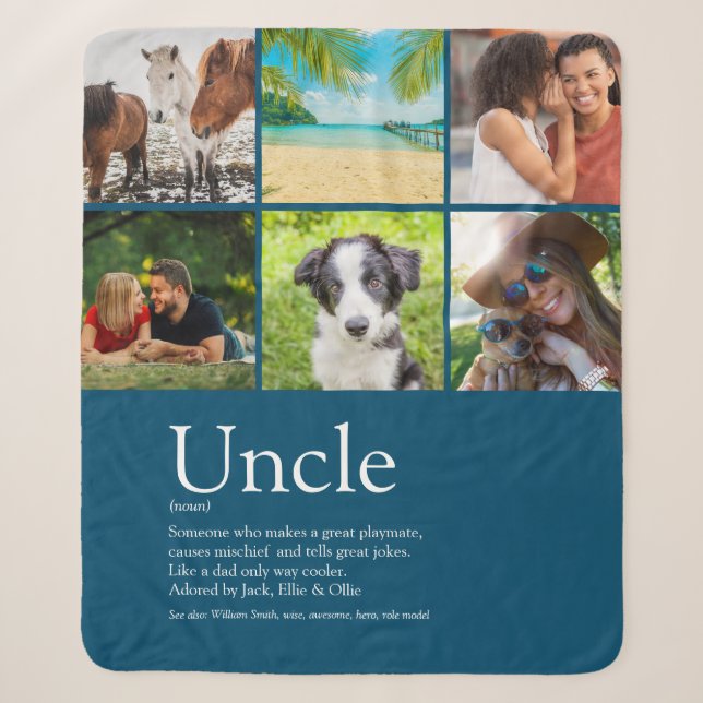 Onkel, Funcle Definition 6 Foto Modernes Fun Blau Sherpadecke (Vorderseite)