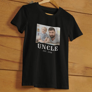 Onkel Gegründetes Jahr Typografie Foto T-Shirt