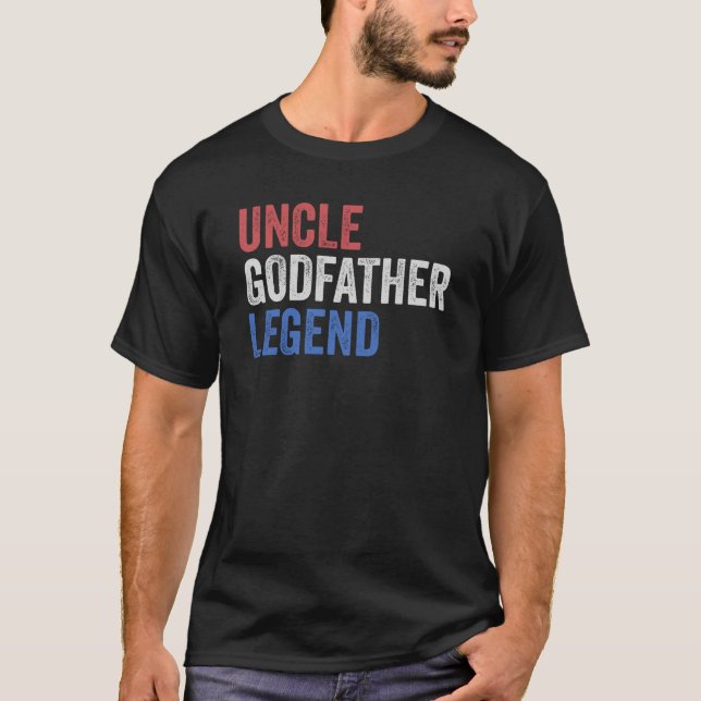 Onkel Godvater Legend Rot Weiß und Blau T-Shirt (Vorderseite)