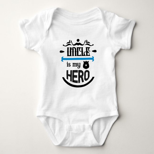 Onkel ist mein Held Baby Bodysuit Strampler (Vorderseite)