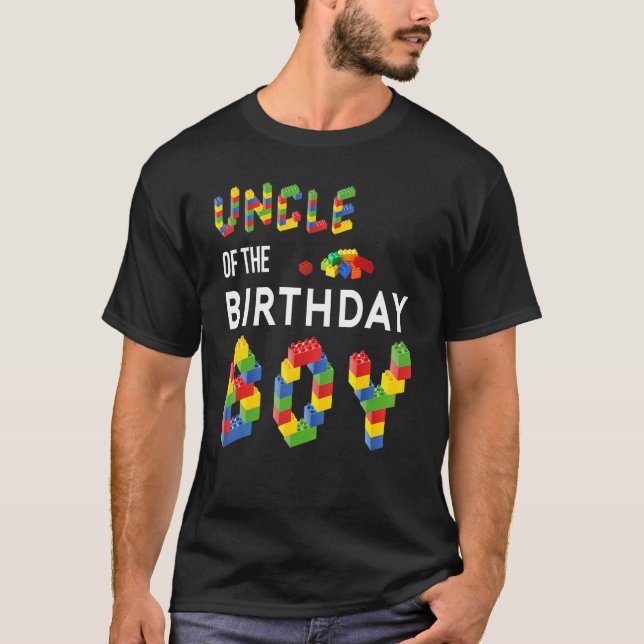 Onkel Master Builder Boy Gebäude blockiert Geburts T-Shirt (Vorderseite)