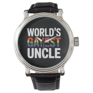 Onkel mit dem schwulsten LGBTQ-Stolz Bündnis Regen Armbanduhr