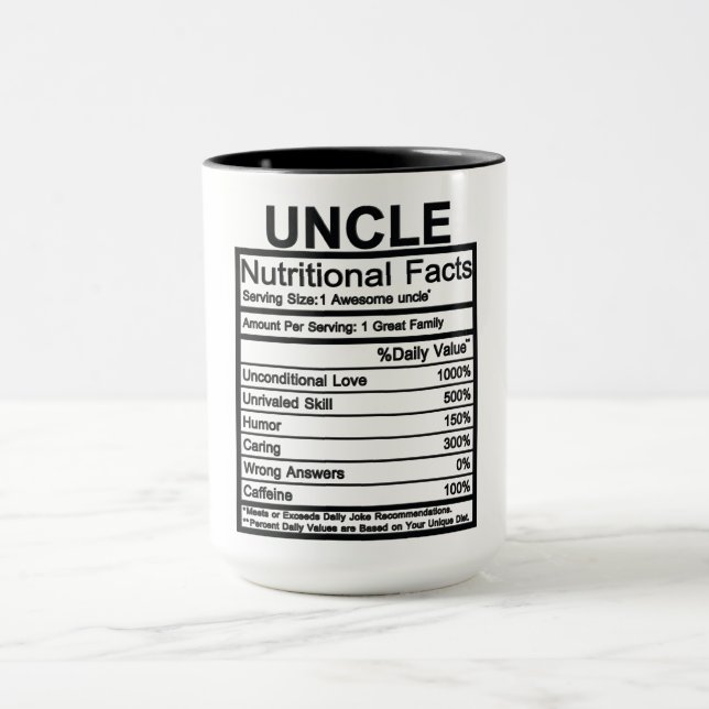 Onkel Nutritional Facts Tasse (Zentrum)