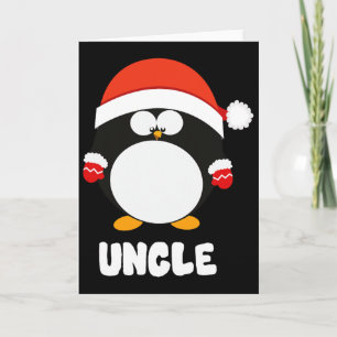 Onkel Pinguin Weihnachten Santa T-Shirt Familie pa Karte