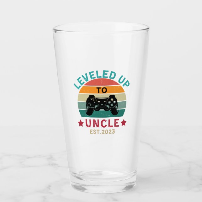 Onkel Pregnancy Announcement Bierglas EST 2023 Glas (Vorderseite)