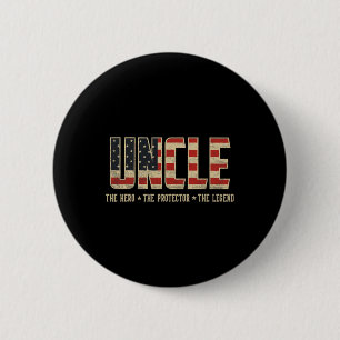 Onkel Protector Helden Legend Usa Flag Onkel Vater Button