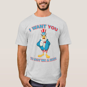 Onkel Sam Adler Kauf mir ein Bier Lustig Patriotis T-Shirt