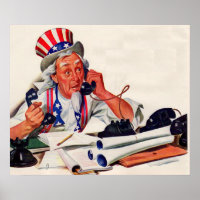 Onkel Sam am Telefon der 40er Jahre