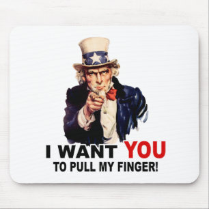 Onkel Sam BRAUCHT DICH ZIEH AN MEINEM FINGER Mousepad