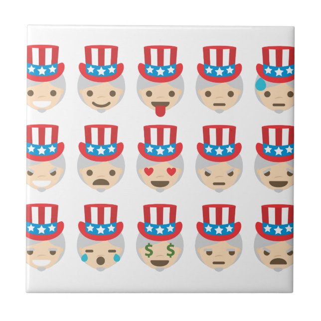 Onkel sam Emoji Fliese (Vorderseite)