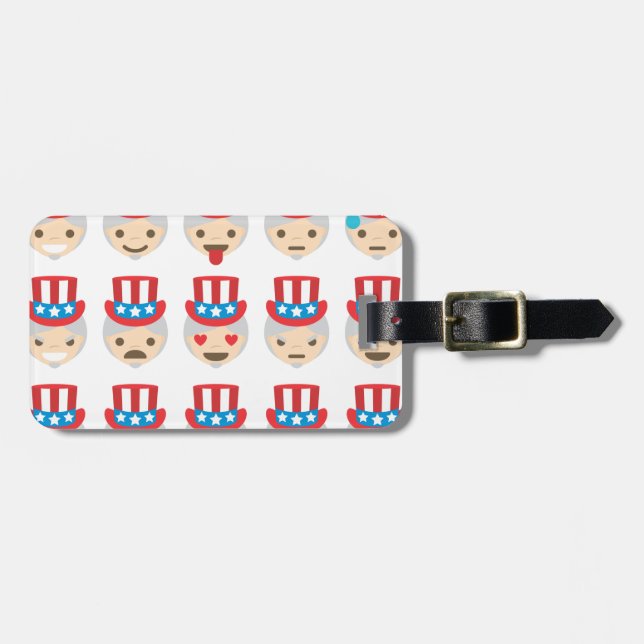 Onkel sam Emoji Gepäckanhänger (Vorderseite horizontal)