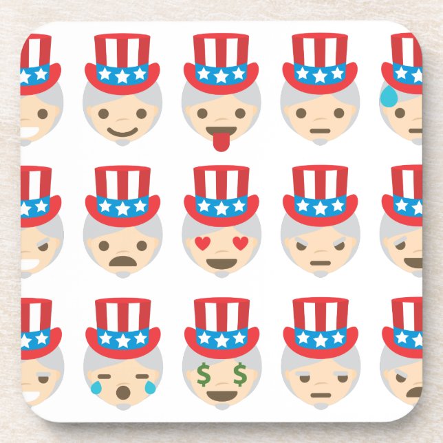 Onkel sam Emoji Getränkeuntersetzer (Vorderseite)