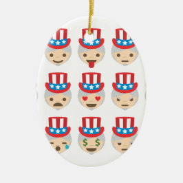 Onkel sam Emoji Keramik Ornament
