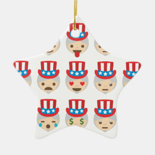 Onkel Sam Emoji Keramikornament