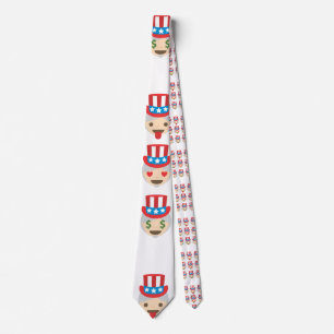 Onkel sam emoji menswees Herrenkastie Krawatte