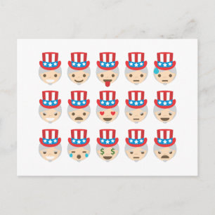 Onkel sam Emoji Postkarte