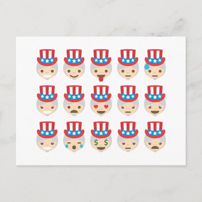 Onkel sam Emoji Postkarte (Vorderseite)