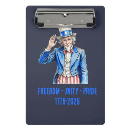 Onkel Sam Frohes 4. Juli Patriotisch Mini Klemmbrett