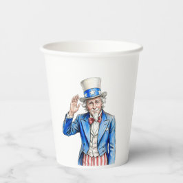 Onkel Sam Frohes 4. Juli Patriotisch Pappbecher
