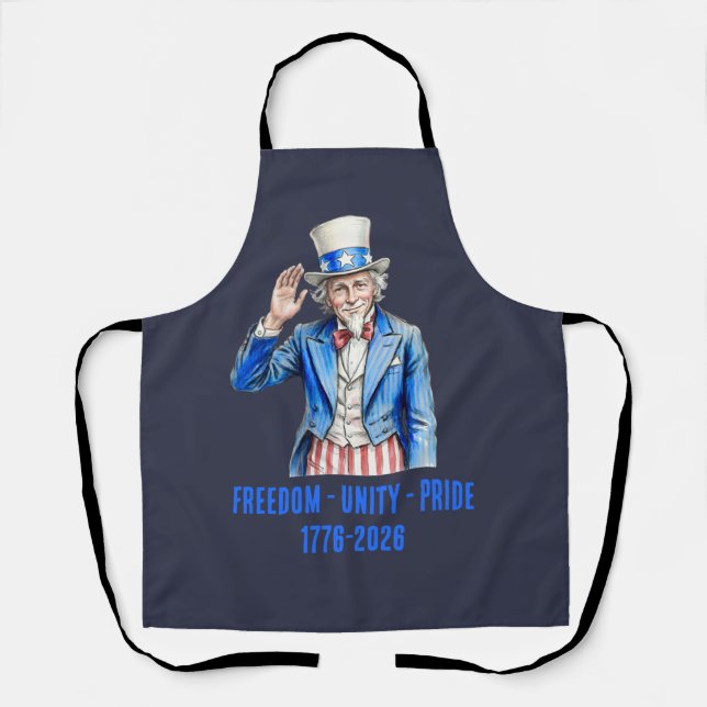 Onkel Sam Frohes 4. Juli Patriotisch Schürze (Vorderseite)