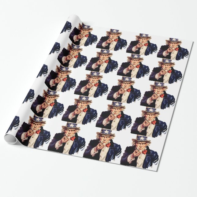 Onkel Sam Geschenkpapier (Ungerollt)