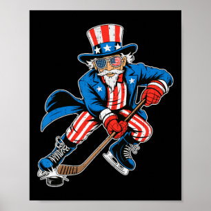 Onkel Sam Hockey Amerikanische Flagge USA Sport 4. Poster