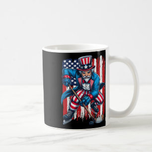 Onkel Sam Hockeyspieler 4. Juli Amerikanische Flag Kaffeetasse