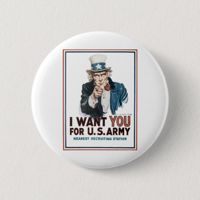 Onkel Sam "Ich will DICH!" Button (Vorderseite)