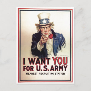 Onkel Sam Ich will Dich für die US-Armee Postkarte