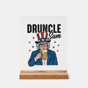 Onkel Sam Lustiges Patriotisches Bier Vektor Desig Acrylschild